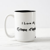 Prachtige Duitse herder in de sneeuw Tweekleurige Koffiemok (Links)