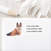 Prachtige Duitse herder in de Snow Address Label (Insitu)