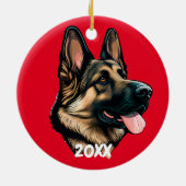 Prachtige Duitse herder Keramisch Ornament (Achterkant)