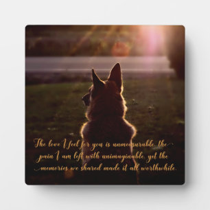 Prachtige Duitse herder Pet Memorial Plaque Fotoplaat