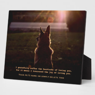 Prachtige Duitse herder Pet Memorial Plaque Fotoplaat