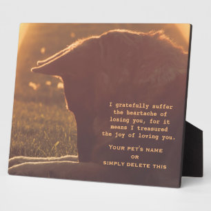 Prachtige Duitse herder Pet Memorial Plaque Fotoplaat