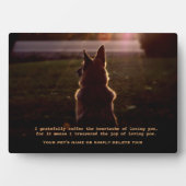Prachtige Duitse herder Pet Memorial Plaque Fotoplaat (voorkant)