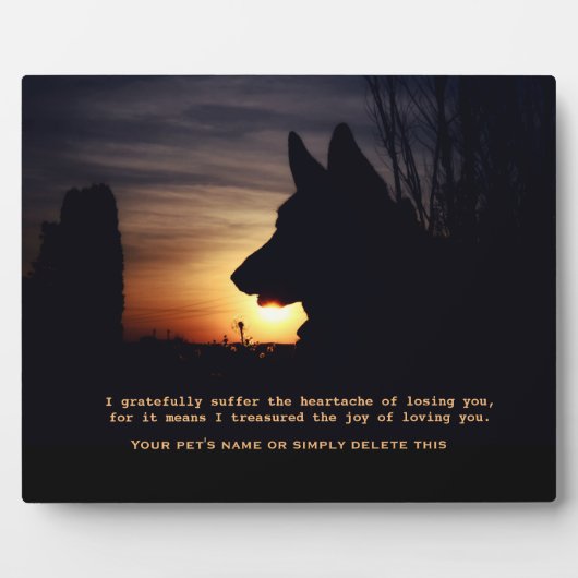 Prachtige Duitse herder Pet Memorial Plaque Fotoplaat (Voorkant)