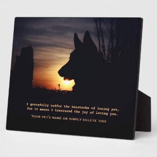Prachtige Duitse herder Pet Memorial Plaque Fotoplaat