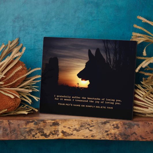 Prachtige Duitse herder Pet Memorial Plaque Fotoplaat (Zijkant)