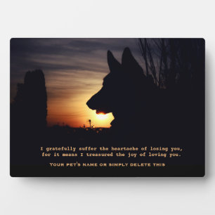 Prachtige Duitse herder Pet Memorial Plaque Fotoplaat