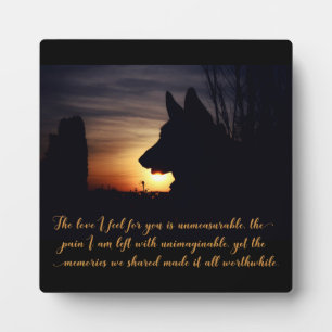 Prachtige Duitse herder Pet Memorial Plaque Fotoplaat