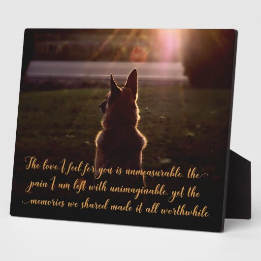 Prachtige Duitse herder Pet Memorial Plaque Fotoplaat (Zijkant)