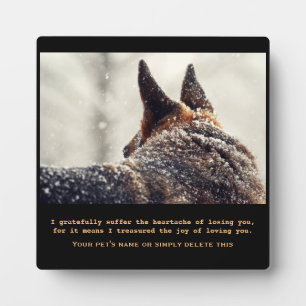 Prachtige Duitse herder Pet Memorial Plaque Fotoplaat