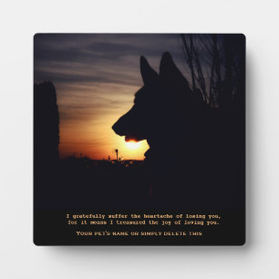 Prachtige Duitse herder Pet Memorial Plaque Fotoplaat