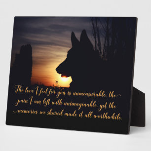 Prachtige Duitse herder Pet Memorial Plaque Fotoplaat