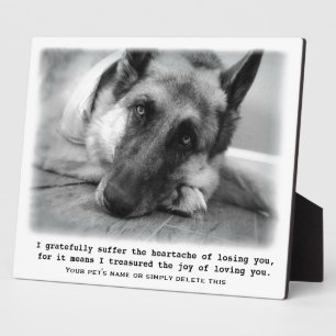 Prachtige Duitse herder Pet Memorial Plaque Fotoplaat