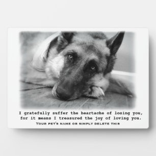 Prachtige Duitse herder Pet Memorial Plaque Fotoplaat