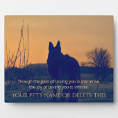 Prachtige Duitse herder Pet Memorial Plaque Fotoplaat (Voorkant)