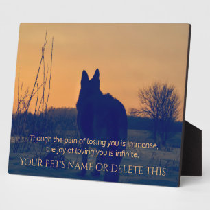 Prachtige Duitse herder Pet Memorial Plaque Fotoplaat