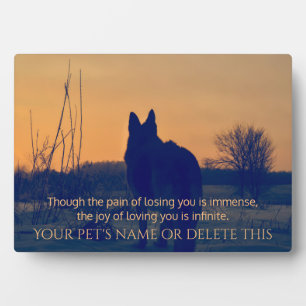 Prachtige Duitse herder Pet Memorial Plaque Fotoplaat
