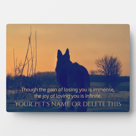 Prachtige Duitse herder Pet Memorial Plaque Fotoplaat (voorkant)