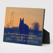 Prachtige Duitse herder Pet Memorial Plaque Fotoplaat (Zijkant)