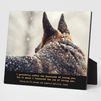 Prachtige Duitse herder Pet Memorial Plaque Fotoplaat
