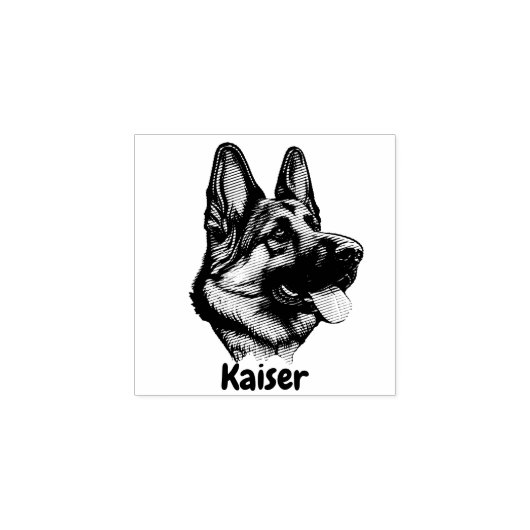 Prachtige Duitse herder Rubberstempel (Afrduk)