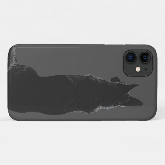 Prachtige Duitse herder Silhouette Black & White Case-Mate iPhone Case (Achterkant (horizontaal))