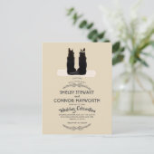 Prachtige Duitse herder Silhouette Wedding Briefkaart (Staand voorkant)