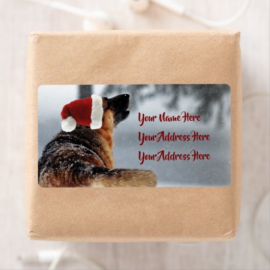 Prachtige Duitse Herder Vakantie Verzendlabels Etiket (Insitu)