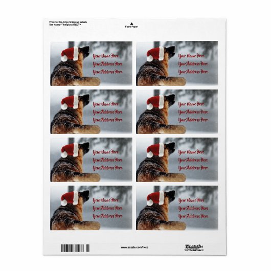 Prachtige Duitse Herder Vakantie Verzendlabels Etiket (Full Sheet)