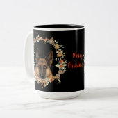 Prachtige Duitse herderkerst Tweekleurige Koffiemok (Voorkant links)