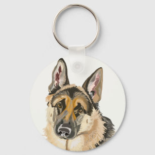 Prachtige Duitse Herdershond, Alsation Dog Tekenin Sleutelhanger