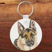 Prachtige Duitse Herdershond, Alsation Dog Tekenin Sleutelhanger (Achterkant)