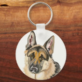 Prachtige Duitse Herdershond, Alsation Dog Tekenin Sleutelhanger (Voorkant)