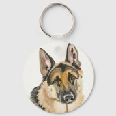 Prachtige Duitse Herdershond, Alsation Dog Tekenin Sleutelhanger (Achterkant)