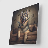 Prachtige Duitse Shepard Vierkante Klok (Hoek)