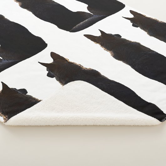 Prachtige Duitse Shepherd Silhouette Sherpa Deken (3/4)