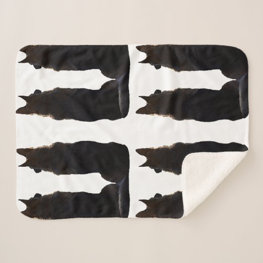 Prachtige Duitse Shepherd Silhouette Sherpa Deken (Voorkant (horizontaal))