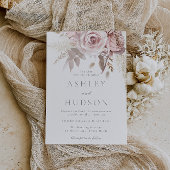 Prachtige Dusty Roos & Blush Wedding Kaart
