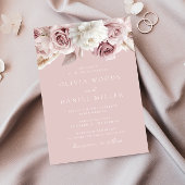 Prachtige Dusty Roos Blush Wedding Kaart