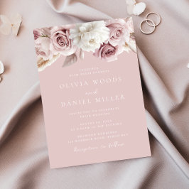 Prachtige Dusty Roos Blush Wedding Kaart