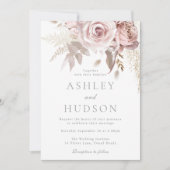 Prachtige Dusty Roos & Blush Wedding Kaart (Voorkant)