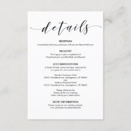 Prachtige e-legant bruiloft - Versluitingskaart Informatiekaartje