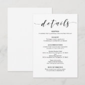 Prachtige e-legant bruiloft - Versluitingskaart Informatiekaartje (Voorkant / Achterkant)