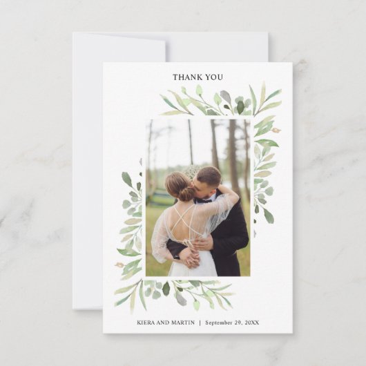 Prachtige Ecalyptus Weddenschap Foto Hartelijk dan Bedankkaart (Voorkant)