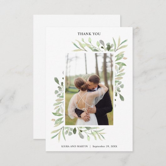 Prachtige Ecalyptus Weddenschap Foto Hartelijk dan Bedankkaart (Voorkant / Achterkant)