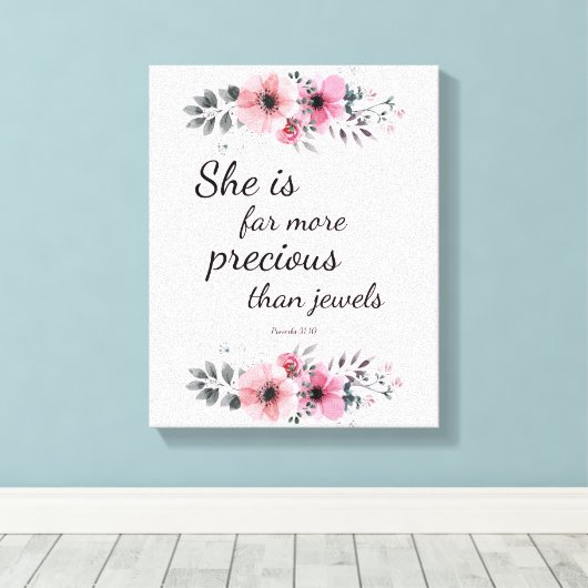 Prachtige, edele bijbel voor scripts, geïnspireerd canvas afdruk (Insitu (Houten vloer))