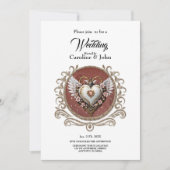 Prachtige edele steampunk hart met vleugels kaart (Voorkant)