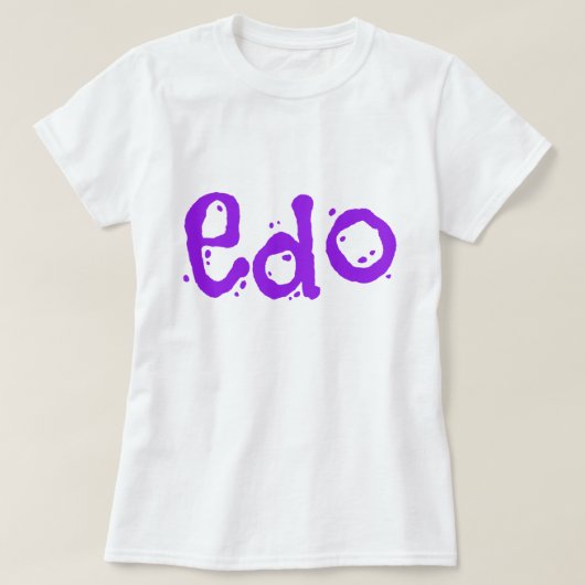 Prachtige Edo Paars en White T-shirt (Design voorkant)