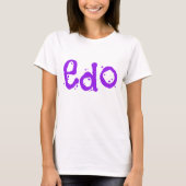 Prachtige Edo Paars en White T-shirt (Voorkant)