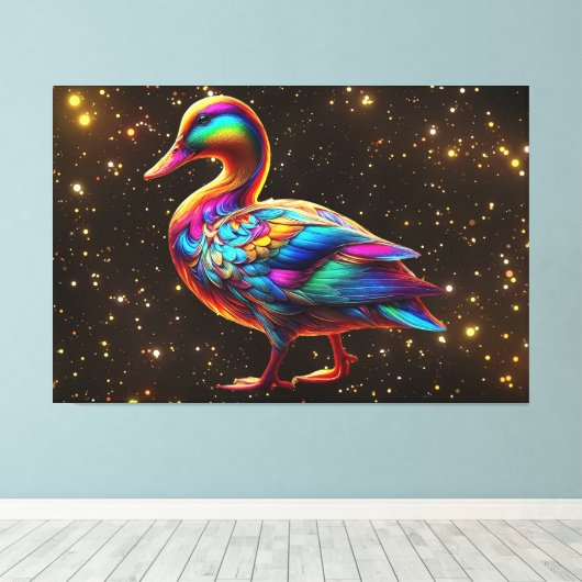 Prachtige eend canvas afdruk (Insitu (Houten vloer))